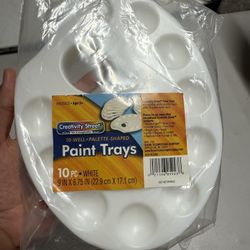 10pc Palette Shaped Paint Trays 