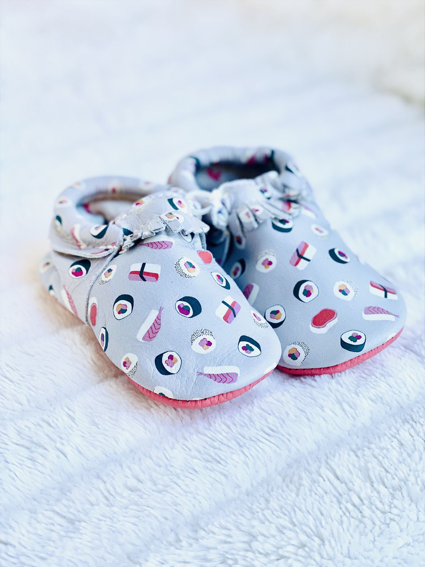 Sushi Themed Baby Mocassins