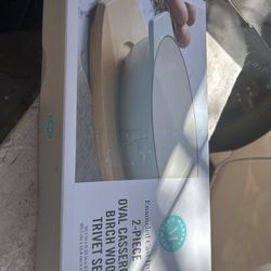 martha stewart oval casserole dish birch wood set