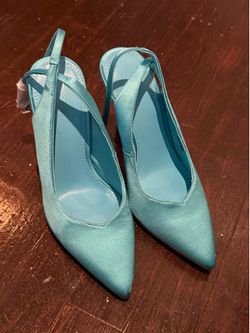 Blue high heels