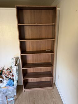 Walnut-color bookcase