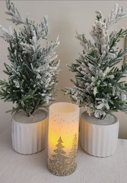 Flocked Christmas Trees