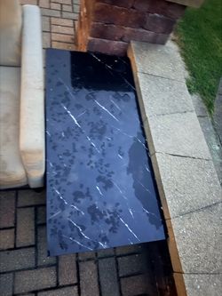 Black Marble Effect Rectangular Table Top
