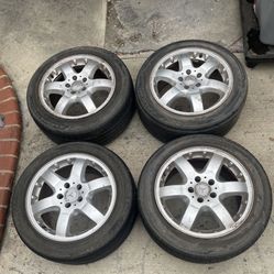 4 X 225/55r17 5x4.41 5x112 Stock Mercedes rims Wheels With Tires!