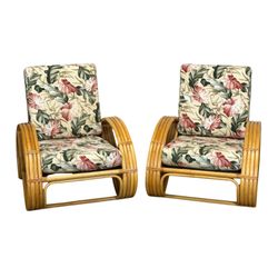 Mid-Century Paul Frankl-Style Rattan Pretzel Chairs