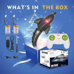 Remote Control Dolphin Toy 2.4G High Simulation Dolphin Remote Control for Swimming Pool Bathroom Great Gift RC Boat Shark Toys for 6+ Year Old Boys a