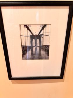 Brooklyn Bridge NYC Gallery Framed Photo Black White