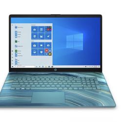 NEW!! HP 17" touch laptop with an Intel i5 processor, 12GB of RAM, and a 512GB SSD in a "Teal