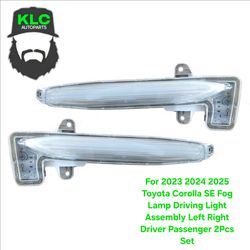 For 2023 2024 2025 Toyota Corolla SE Fog Lamp Driving Light Assembly Left Right Driver Passenger 2Pcs Set