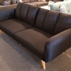 Brand New 79" x 44" Black Fabric Sofa Futon