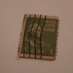 Stamp (Green George Washington) 1 Cent USED 