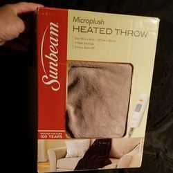 $20 Sunbeam Microplush Heated Throw 50x60inches