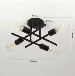 Modern 4-Light Sputnik Ceiling Light – Brand New