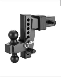 NEW IN BOX Shop SKYSHALO Adjustable Trailer Hitch for 2.5 in. Receiver, 28000 lbs. GTW Capacity, 6 in. Drop, Dual Ball Mount for RV Trucks, Black