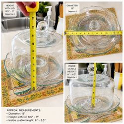 Antique Glass Cake Stand with Dome Lid – 13” Dessert Display