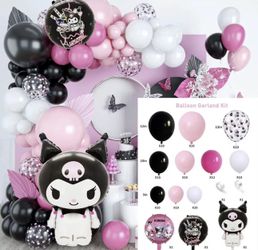 Kuromi BALLOONS 117 Pcs Birthday Balloon Set Party Decoration Pink star Foil