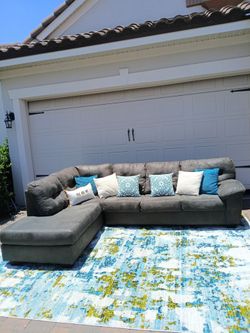 Gray L Shaped Sectional Sofa