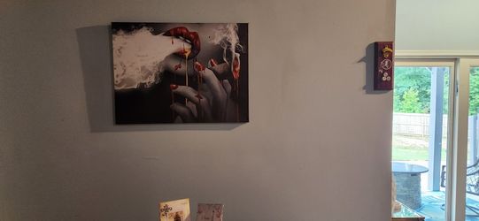 Smoking woman canvas art 