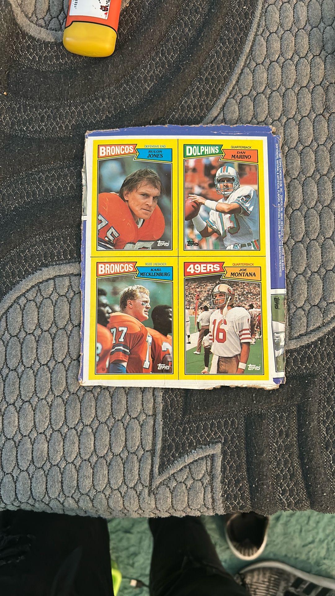 Uncut Sheet Of Topps Football Cards