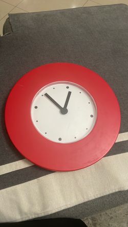 Round Red Wall Clock