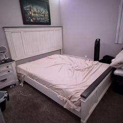 King Size Bed frame with Nightstand (Set)