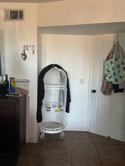 Large White Decorative Bird Cage