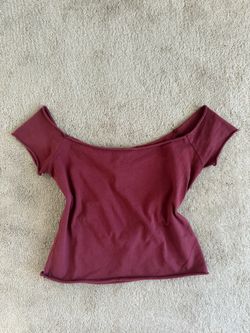 brandy melville burgundy off the shoulder top