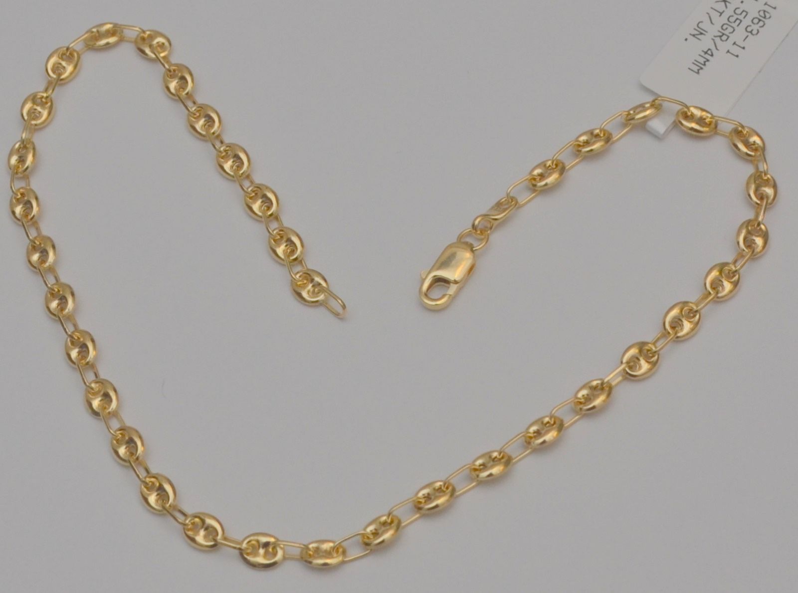 14k yellow gold puffed chain yellow gold puffed mariner bracelet 11 inch anklet
