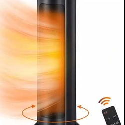 Space Heater - Fast-heating Ceramic Heater, Tower Heater Fan with Thermostat, Tip-over Overheat Protection, 120 Oscillation Ideal for Home Bedroom Off