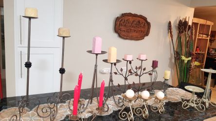 8 sets of metal candle holders