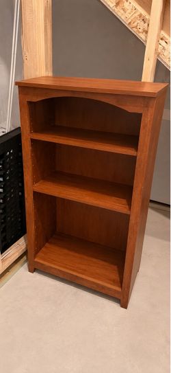 Cherry Wood 3-Shelf Bookcase