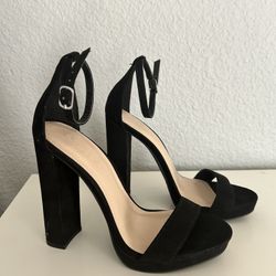 Black Ankle Strap Heels 