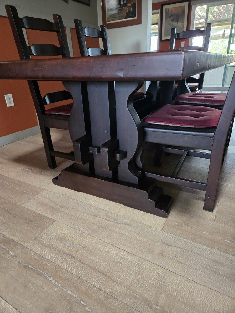 Solid Wood Trestle Style Table