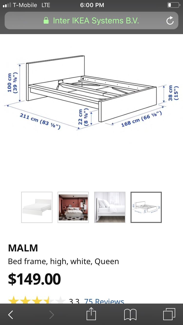 Malm white bed frame