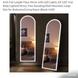REDUCED BY 40$!Full Length Arch multisetting Led Mirror Kasibie 63x20
