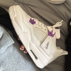 purple metallic jordan 4’s
