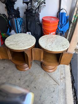 Free wood & stone end tables / night stands
