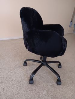 NEW Furry, Black adjustable height rolling vanity desk Chair