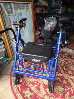 Drive Medical 795B Duet Folding Transport Wheelchair and Rollator Walker