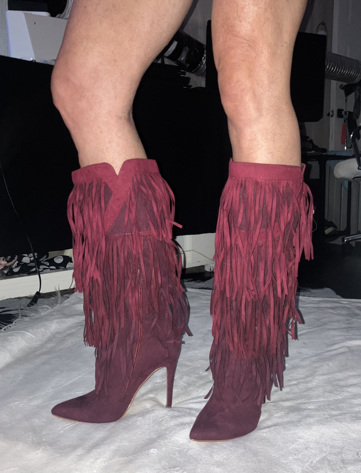 Cadellan Fringe Boot by JUSTFAB - Size 8