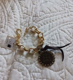 Womens Bracelet LV Coated Canvas Charm