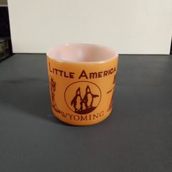 Vtg. Little America Wyoming Federal Glass Souvenir Coffee Cup