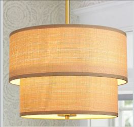Rattan Chandelier Light Fixtures: 17 inch Boho Pendant Lights