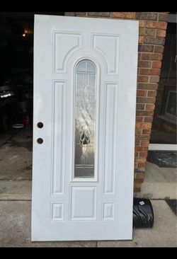 White Entry Door with Glass Insert