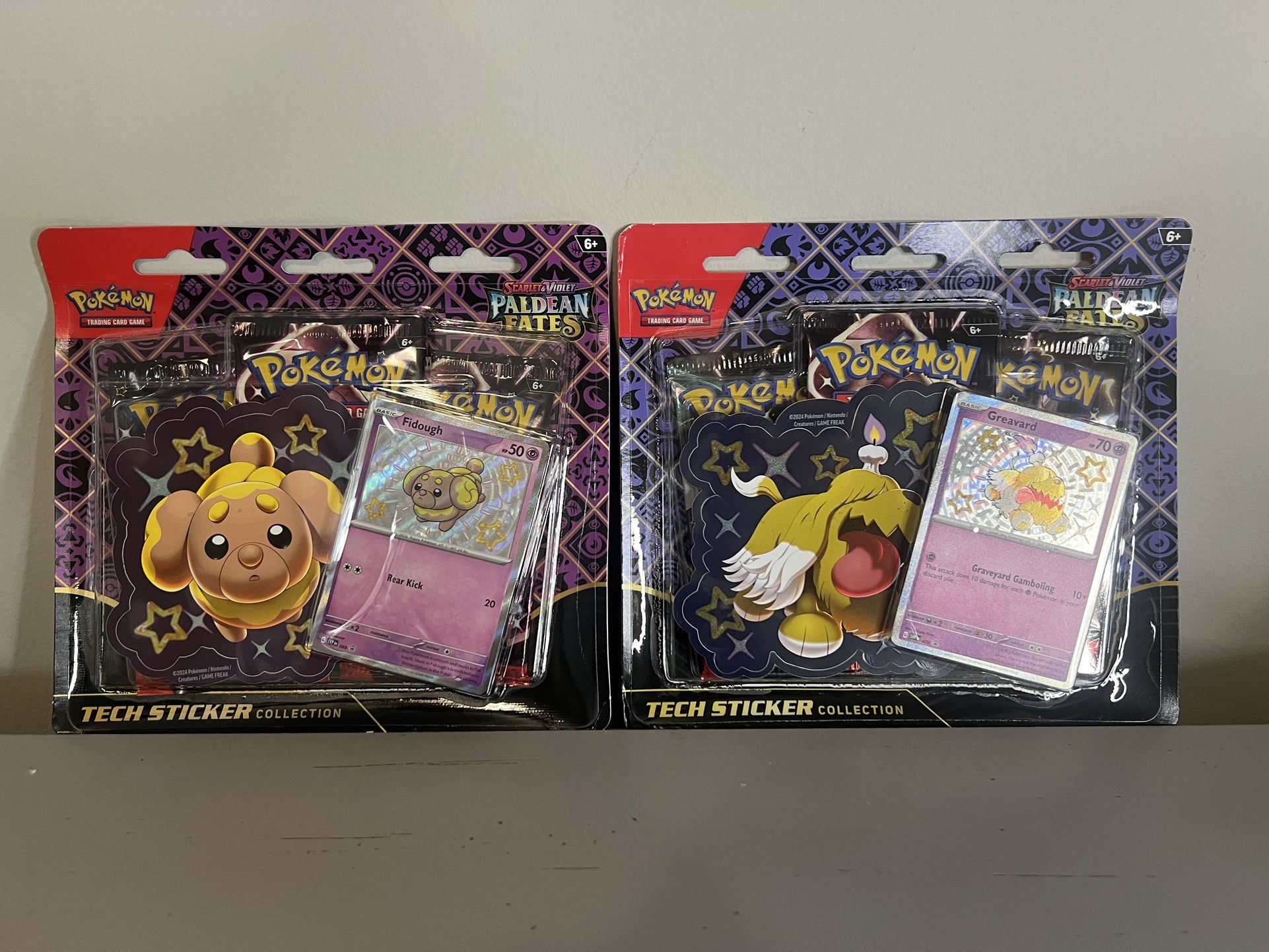 Pokemon TCG Paldean Fates Tech Sticker Collection (3 Pack Blister) - Lot Of 2