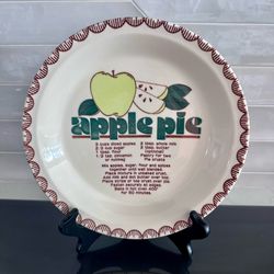 Vintage Mount Clemens   Apple pie recipe plate/dish 10 1/2” .  70s made in Japan Really nice condition