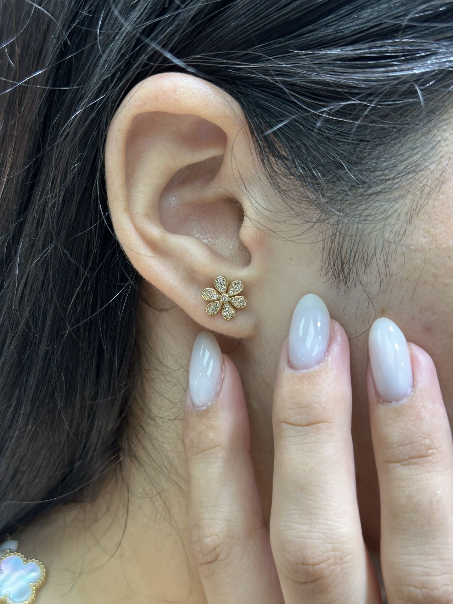 Diamond Flower Earrings