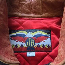 Original 1998 JH Design Leather Collar Blackhawks Coat