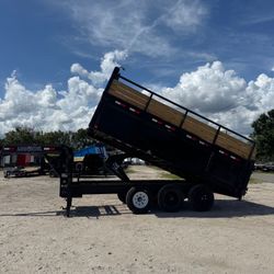 Used Load Trail 8 x 16 High Side Gooseneck Dump 21k Traier