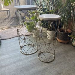 Gold & Marble Side Tables